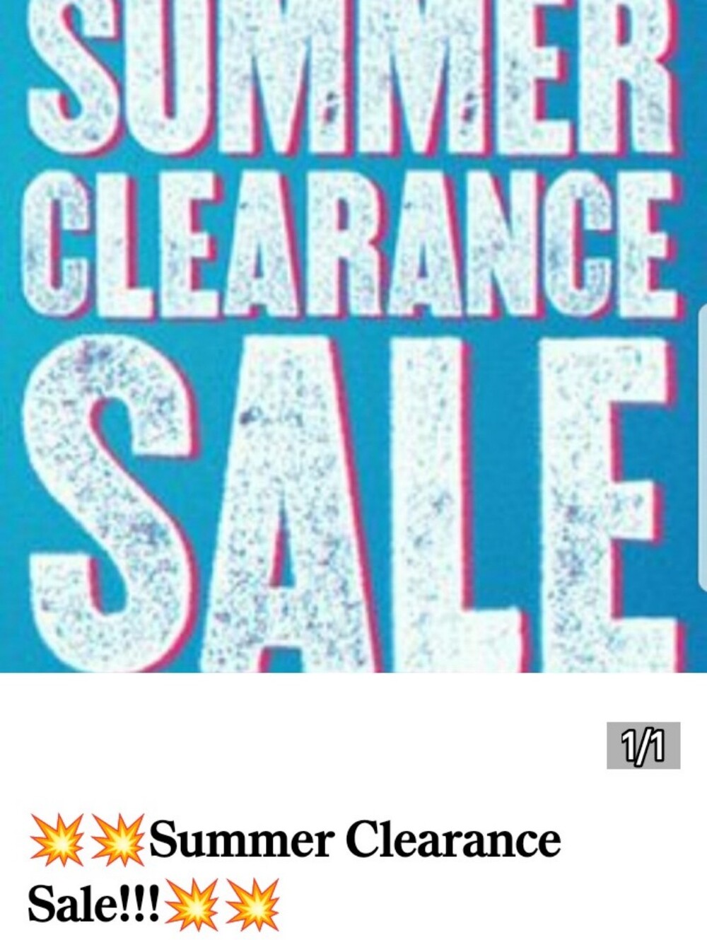 SUMMER CLEARANCE!!